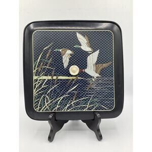 Vintage MCM 60s 70s Retro Decorative Plastic Box Home Decor Mallard Ducks 10”